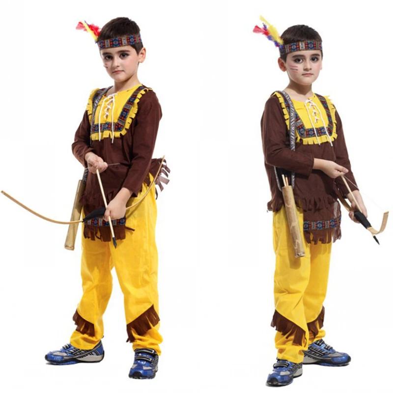 Halloween Cosplay Hunter Costumes Indian Prince Childrens Sets Full-sleeve For Kids